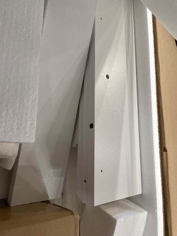 Photo 1 of ?FDW Vanity Desk with Mirror and Lights, 2-Drawer Makeup Vanity Desk with 3 Adjustable Light Colors, 6 Shelves and Power Outlets for Bedroom, White