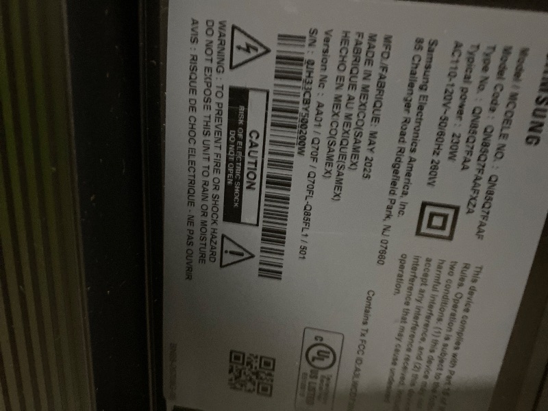 Photo 1 of **DAMAGED** Samsung 85-Inch Class QLED Q7F Series Samsung Vision AI Smart TV (2025 Model, 85Q7F) Quantum HDR, Object Tracking Sound Lite, Q4 AI Gen1 Processor, 4K upscaling, Gaming Hub, Alexa Built-in