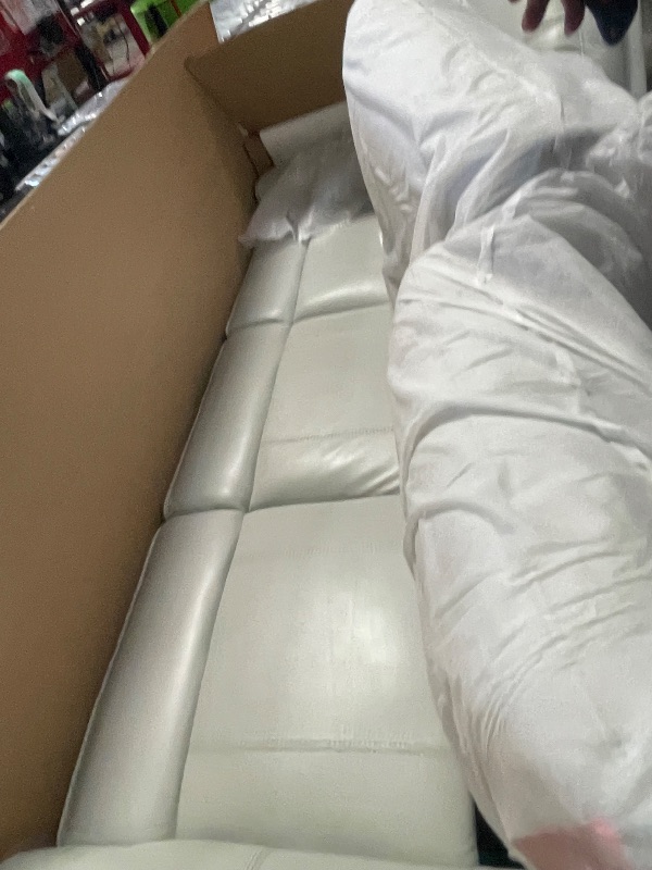 Photo 1 of **UNKNOWN OF MISSING PARTS ***Coaster Home Furnishings - Greenfield - Wood and Faux Leather - Upholstered Power Reclining Sofa with Built-in Switch Panel, USB Outlet and Straight Arms - Living Room - 83-inch - Dove Grey - 610261P