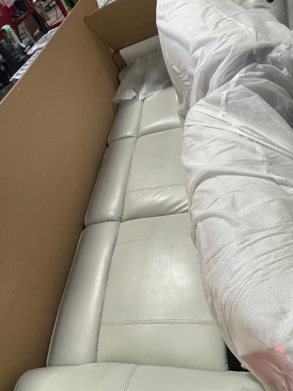 Photo 1 of **UNKNOWN OF MISSING PARTS ***Coaster Home Furnishings - Greenfield - Wood and Faux Leather - Upholstered Power Reclining Sofa with Built-in Switch Panel, USB Outlet and Straight Arms - Living Room - 83-inch - Dove Grey - 610261P