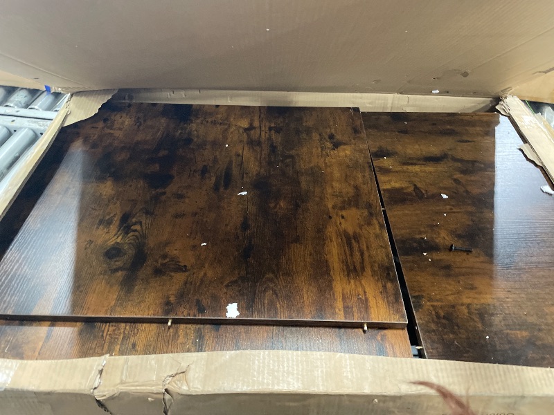 Photo 1 of ** SEE NOTES ***SLEKVERSA 3-Piece Dining Table Set for 4-6 People, Extendable Kitchen Table Set with 2 Upholstered Benches, Dining Room Table Set for Apartment, Kitchen, Living Room, Brown