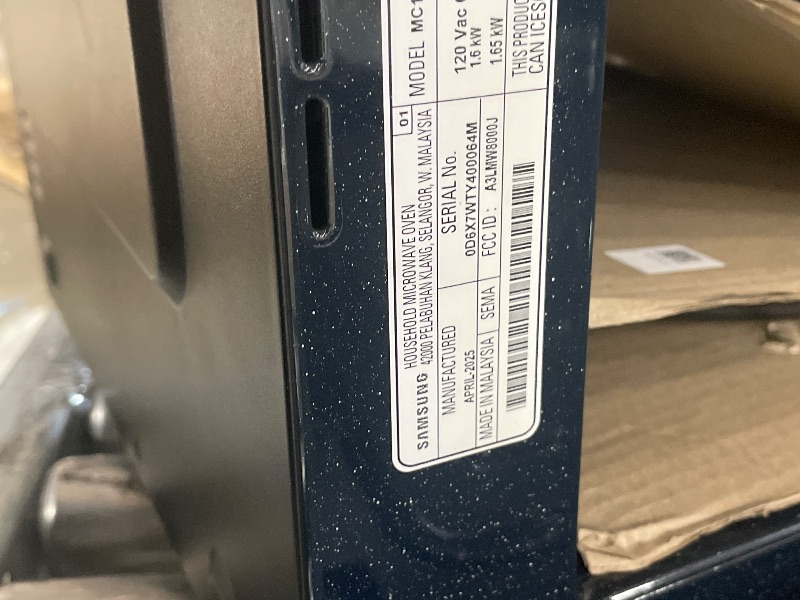 Photo 1 of ***DENTS SHOWN ON TOP **** SAMSUNG 1.2 cu. ft. Countertop Convection Microwave with Air Fry, Black Glass, MC12DB8700CKAA