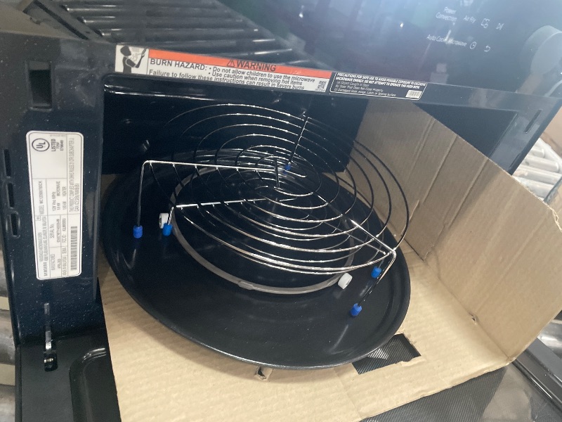 Photo 1 of ***DENTS SHOWN ON TOP **** SAMSUNG 1.2 cu. ft. Countertop Convection Microwave with Air Fry, Black Glass, MC12DB8700CKAA