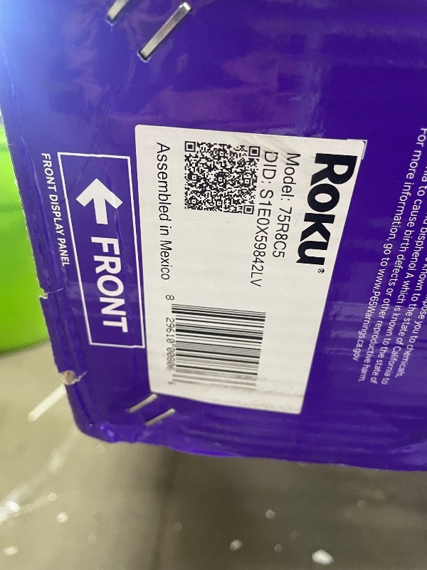 Photo 1 of *** DAMAGED MAJOR DAMAGE TO SCREEN ***Roku Smart TV 2025 – 75-Inch Pro Series, Mini-LED TV – RokuTV with Backlit Voice Remote Pro – Flat Screen 4K QLED Television with 120Hz Refresh Rate & Dolby Vision IQ, Live News, Sports, Entertainment