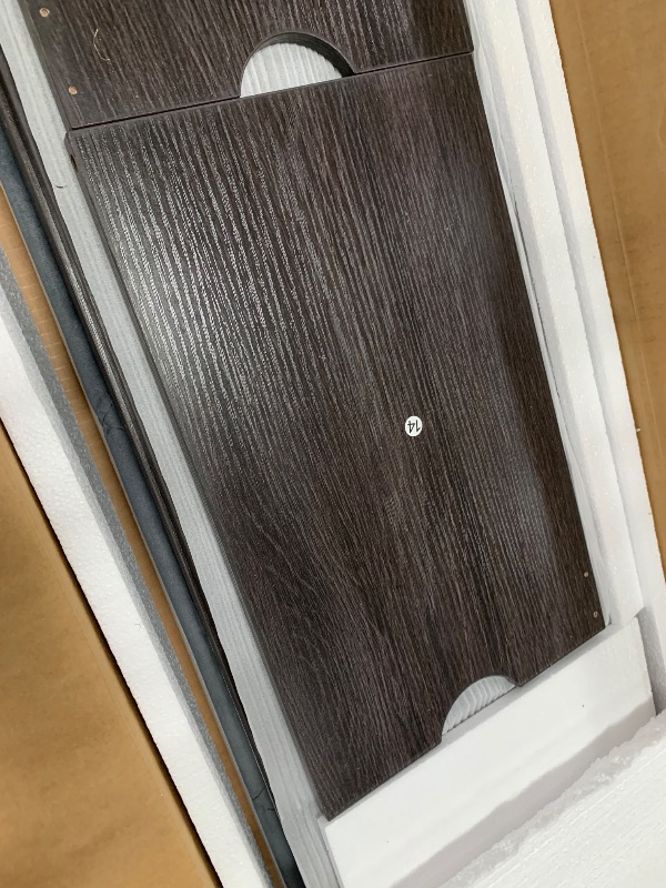 Photo 1 of *** PARTIAL SET - BOX 2 OF 2 ONLY *** YITAHOME King Size Bed Frame with RGB LED Lights & Storage Bookcase Headboard, Upholstered Bed with Charging Station and 4 Drawers, No Box Spring Needed, Easy Assembly, Noise-Free, Velvet Grey