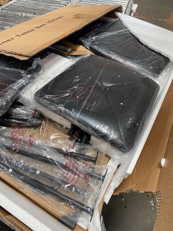 Photo 1 of **INCOMPLETE/MISSING PCS** IDEALHOUSE Dining Table Set for 4, Kitchen Table with Upholstered Chairs for Kitchen Room and Small Spaces (Grey, Table with 4 Upholstered Chairs)