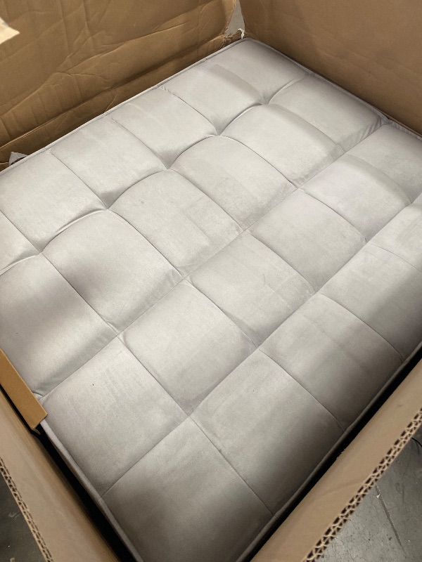 Photo 1 of **MISSING SIDE CUSHIONS**Trygoal Convertible Sofa Bed, Pull Out Couch with Side Pockets, 3 in 1 Velvet Fabric Loveseat Sleeper Sofa Bed, Pull Out Couch with Adjustable Backrest for Living Room, Bedroom, Apartment, Light Gray