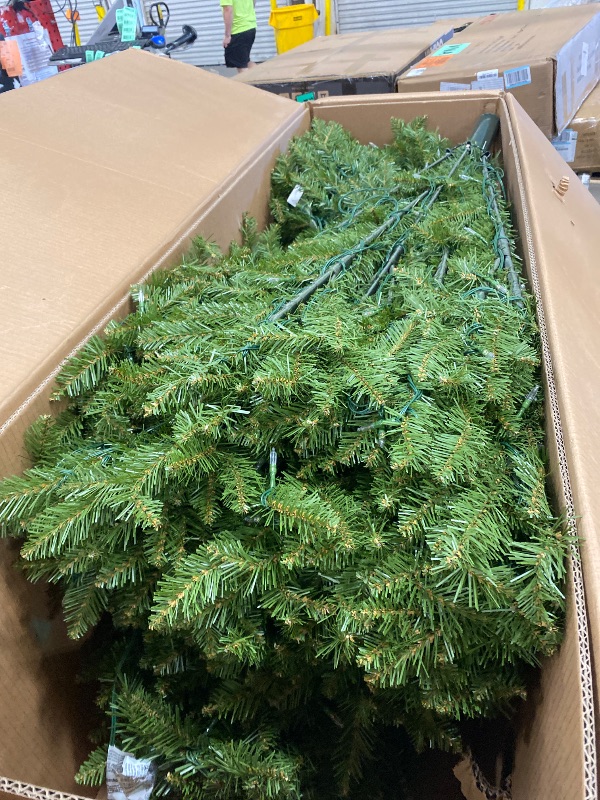 Photo 1 of **UNABLE TO TEST**National Tree Company 9 ft Pre-Lit Dunhill Fir Artificial Christmas Tree, 900 LED Lights, 4,026 Tips, Foot Pedal, 10 Light Functions, Includes Stand, Green