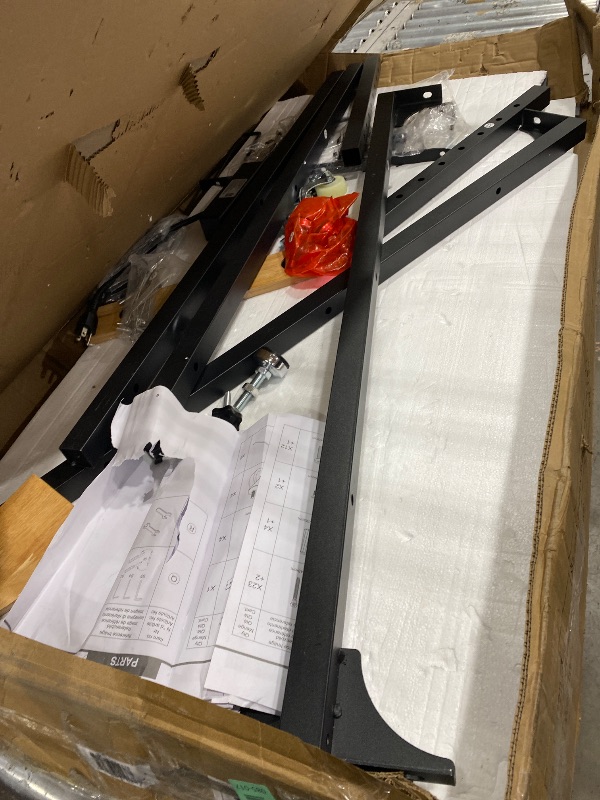 Photo 1 of **UNKIWN IF ANY MISSING HARDWARE**Workbench Adjustable Height Heavy Duty Work Bench with Storage, 2200 LBS Load Capacity Work Table, Pegboard, Built-in Power Outlet, Lockable Wheels for Garage, Workshop, Warehouse & Home