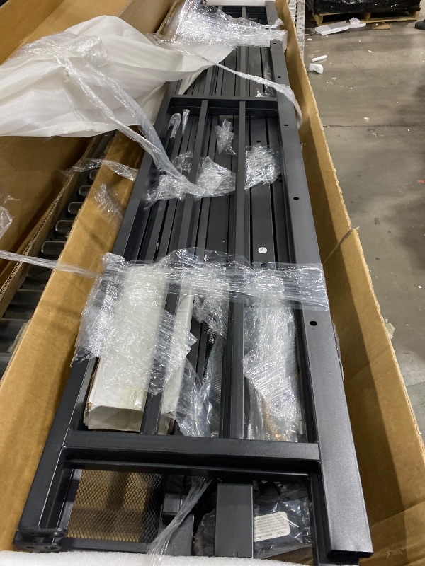 Photo 1 of **2 boxes, unknown if missing any other boxes**Bellemave Queen Loft Bed Frame with Storage Stairs, Beside Shelf & Wardrobe, Metal Queen Size Loft Bed with USB Ports&LED Light, Large Under-Bed Space Loft Beds for Adults,Teens, Kids, Black Natural