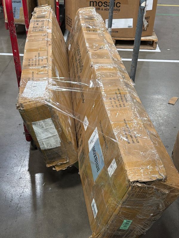 Photo 1 of **2 boxes, unknown if missing any other boxes**Bellemave Queen Loft Bed Frame with Storage Stairs, Beside Shelf & Wardrobe, Metal Queen Size Loft Bed with USB Ports&LED Light, Large Under-Bed Space Loft Beds for Adults,Teens, Kids, Black Natural