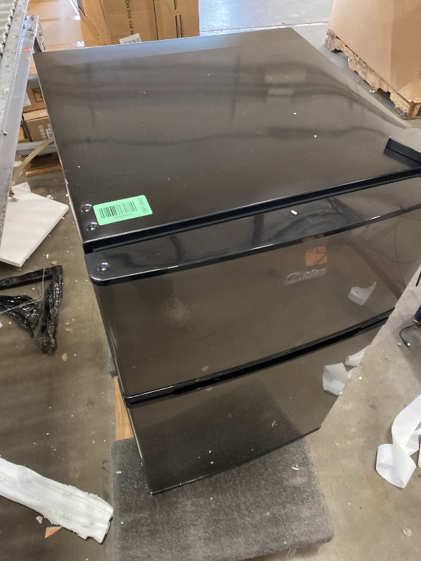 Photo 1 of **GLASS SHELVES SHATTERED INSIDE AND TRASHED**Midea WHD-113FSS1 Double Door Mini Fridge with Freezer for Bedroom Office or Dorm with Adjustable Remove Glass Shelves Compact Refrigerator, 3.1 cu ft, Stainless Steel