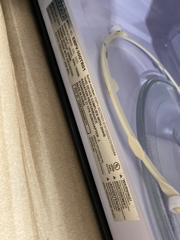 Photo 1 of **DOOR HANDLE IS BROKEN**Empava Over the Range Microwave Oven with Screen Touch Control, 1000 Watts, 300 CFM Venting and Sensor Cooking in Stainless Steel, EMPV-30OTR01, Silver