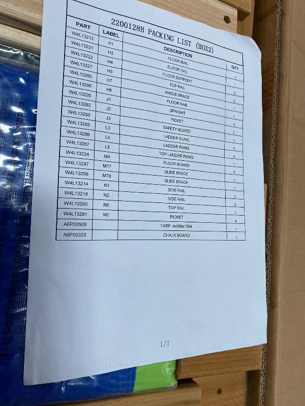 Photo 1 of **ONLY BOX 2 OF 2**Backyard Discovery Bay Pointe Cedar Wood Swing Set with Wave Slide, Play Deck, Rock Wall Ladder, Belt Swings, Chalkboard, Canopy Roof, Outdoor Playset