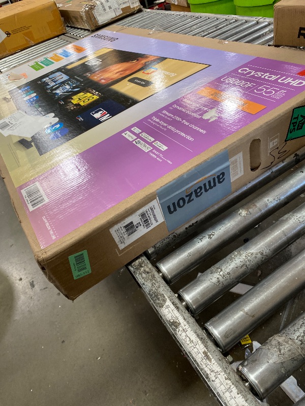 Photo 1 of **EXTREMELY DAMAGED, FOR PARTS ONLY**Samsung 55-Inch Class Crystal UHD U8000F 4K Smart TV (2025 Model) Endless Free Content, Crystal Processor 4K, MetalStream Design, Knox Security, Compatible with Alexa