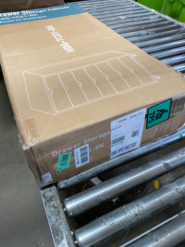 Photo 1 of **UNKNOWN IF ANY MISSING HARDWARE**OLIXIS 7 Drawer Mobile File Cabinet Under Desk Storage Organization with Wheels Vertical Filing Chest Rolling Wood Small Desk Printer Stand for Home Office, 15.75"D x 18.74"W x 34.25"H, Black