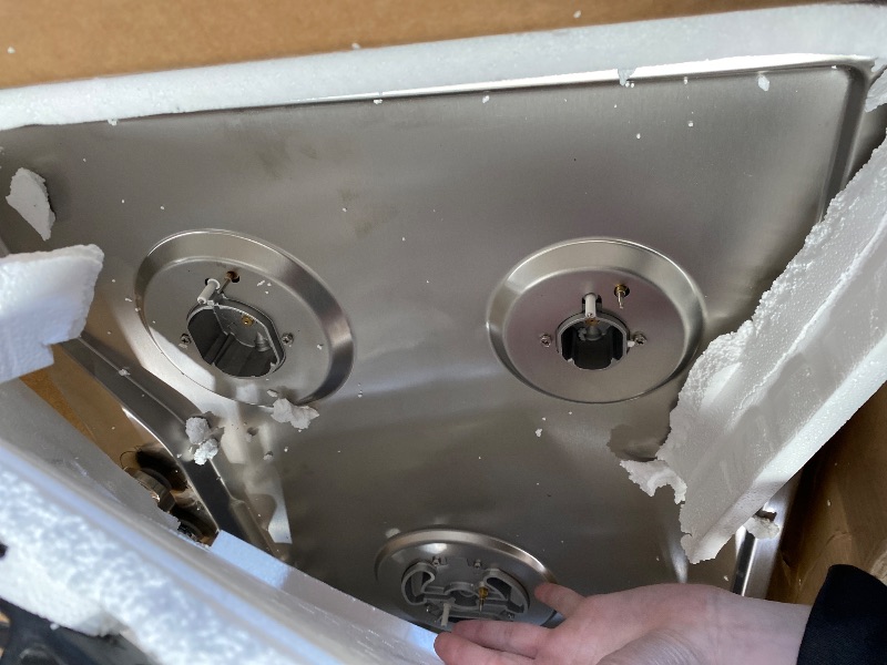 Photo 1 of **GASLAND 36 Inch Gas Cooktop, PRO GH3365SF 5 Burner Gas Stovetop with Reversible Cast Iron Grill/Griddle, Plug-in, NG/LPG Convertible Cooktops, Stainless Steel