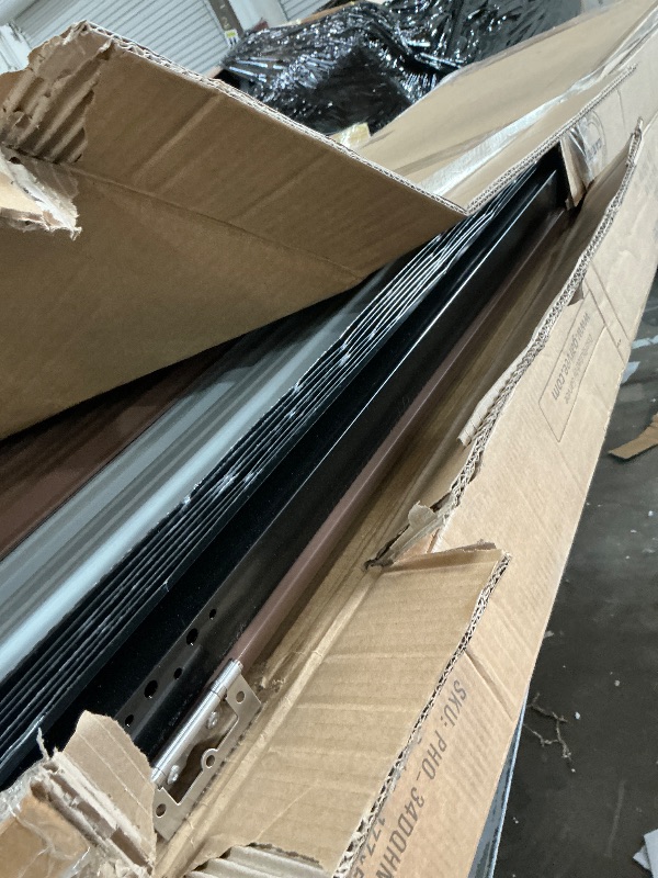 Photo 1 of **Box one of two** Garvee 10×8FT Outdoor Storage Shed, Metal Waterproof Garden Storage Shed Galvanized Steel Utility Tool Shed with Lockable Doors & Vents, All-Weather Shelter for Bike/Kids Car/Mowers/Tool, etc. Brown ONE OF TWO