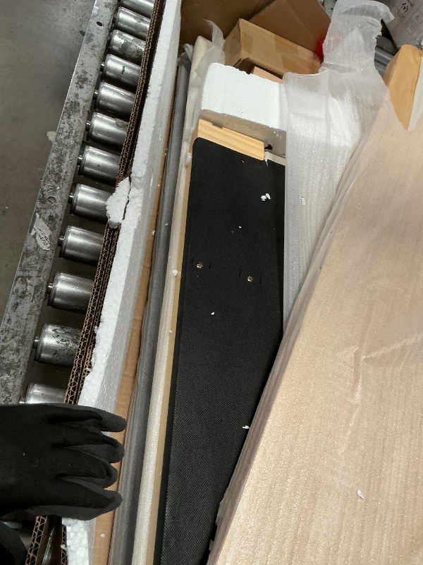 Photo 1 of **box 2 of2** Christopher Knight Home Lavia Fabric Upholstered Queen Size Bed Frame with Headboard, Modern Queen Bed Frame and Headboard, Wooden Slats Support, Easy Assembly, No Box Spring Needed, Beige+Natural