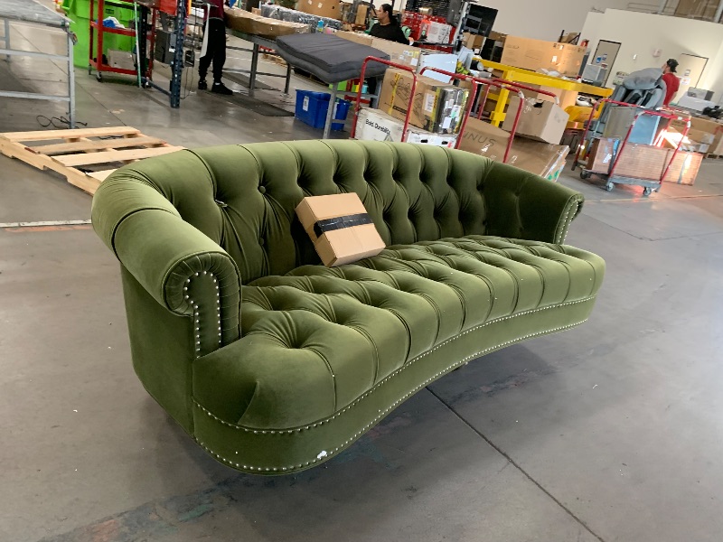 Photo 1 of **************MISSING ALL 4 LEGS**************
Jennifer Taylor Home La Rosa Victorian Chesterfield Tufted Sofa, Olive Green Performance Velvet