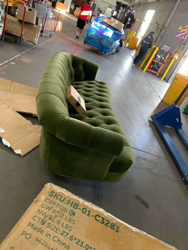 Photo 1 of **************MISSING ALL 4 LEGS**************
Jennifer Taylor Home La Rosa Victorian Chesterfield Tufted Sofa, Olive Green Performance Velvet