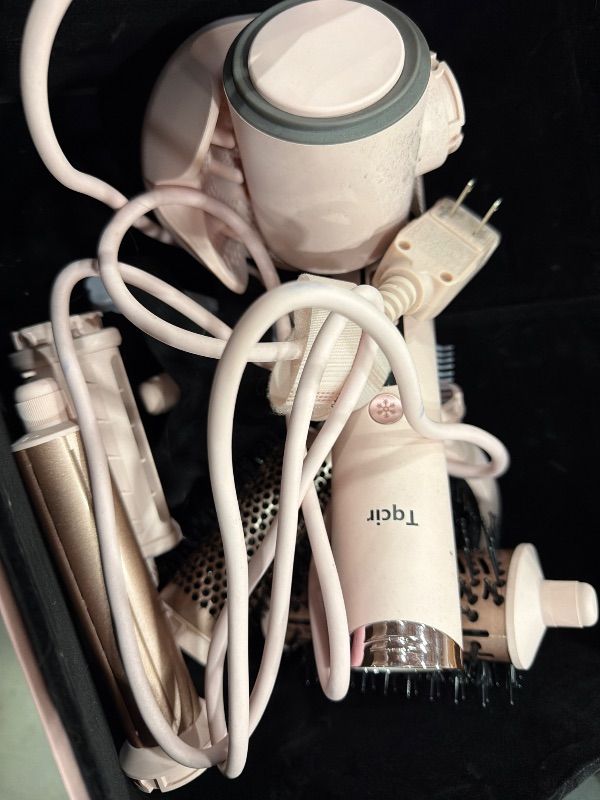 Photo 1 of ***MISSING ATTACHMENTS***Tqcir 8-in-1 Professional Hot Air Styler&Hair Dryer Brush, Powerful Multi-Styler with Auto-Wrap Curler with Storage Case, Fast Drying Curling Straightening Volumizing Without Heat Damage(Pink)