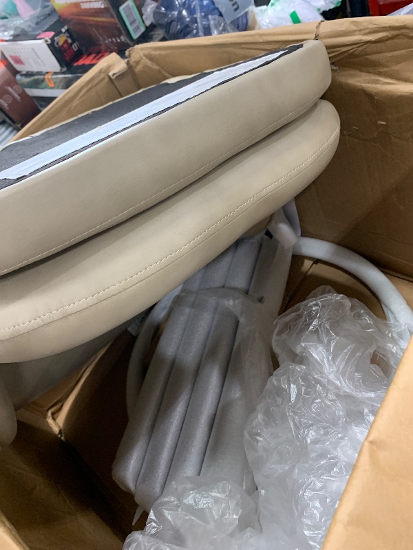 Photo 1 of *************MISSING 2 OF THE 3 CHAIRS**********
Counter Height Barstools 26 inch Upholstered Swivel Bar Stools with Back and Wood Legs for Kitchen Island,Set of 3,Beige PU Leather