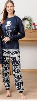 Photo 1 of (WOMEN PIECE MEDIUM ONLY) Christmas PJs Matching Sets, Cute Holiday Pajamas Printed Top and Pants