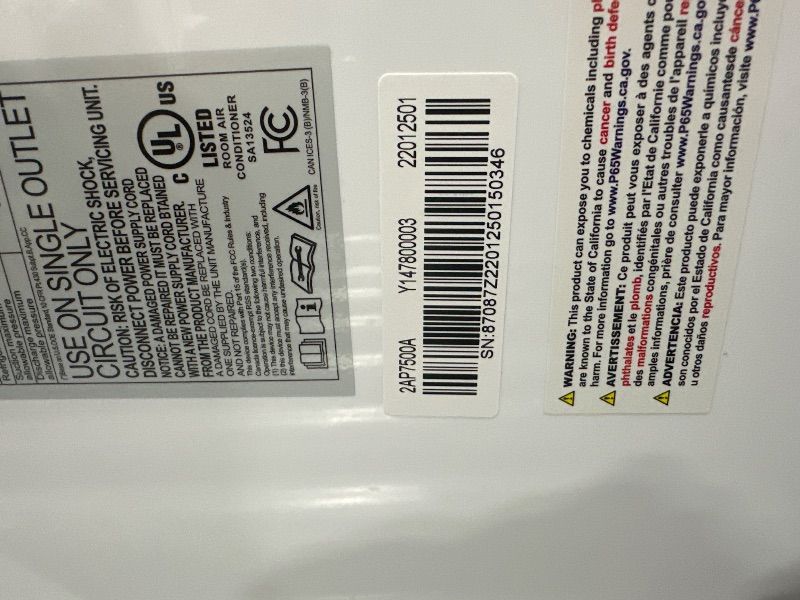 Photo 1 of ***FACTORY SEALED***Arctic Wind 7,500 BTU Portable Air Conditioner for Home with Dehumidifier, A/C Portable Air Conditioner for Room, Apartment, and Bedroom, 115V, AC for Small Rooms up to 200 Sq. Ft. with Remote, White