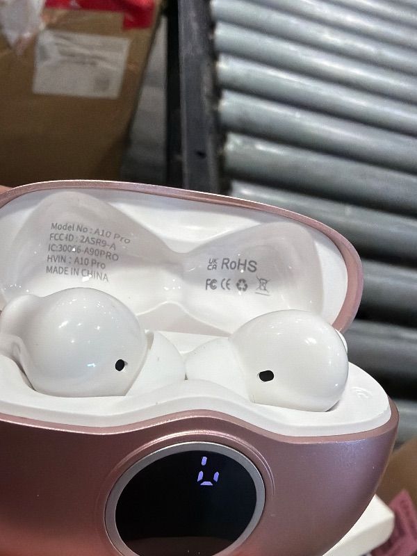 Photo 1 of ***FACTORY SEALED***Fhumsh A10 Pro Wireless Earbuds Bluetooth 5.3 HiFi Stereo, 50H Playback LED Digital Display Earphones, ENC Noise Cancelling Mic, Ergonomic Sport Headphone Headset for Gym/Running/Work - Rose Gold