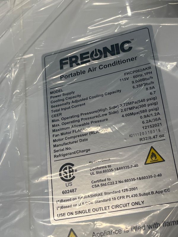 Photo 1 of ***FACTORY SEALED - OPENED FOR INPSECTION***Freonic - 300 Sq. Ft. Portable Air Conditioner - White