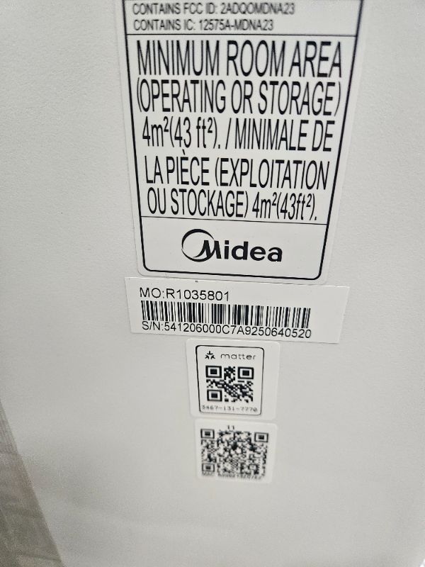View 5 of **PARTS ONLY** Midea 8,500 BTU Smart Portable Air Conditioner