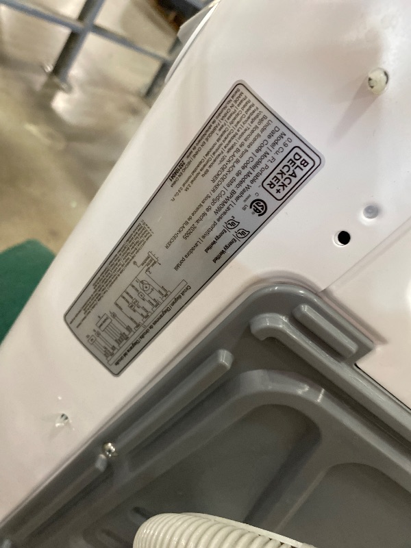 Photo 1 of ***DAMAGED - SEE NOTES/PICTURES***
Black and decker .9 cu. Ft portable washer