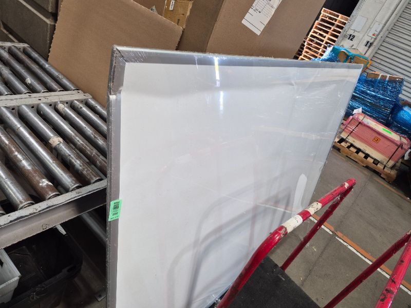 Photo 1 of ***DENTS**Amazon Basics Large Magnetic Dry Erase Whiteboard with Pen Tray for School, Classroom, Office & Home , 48" x 72", Aluminum frame, Silver/White