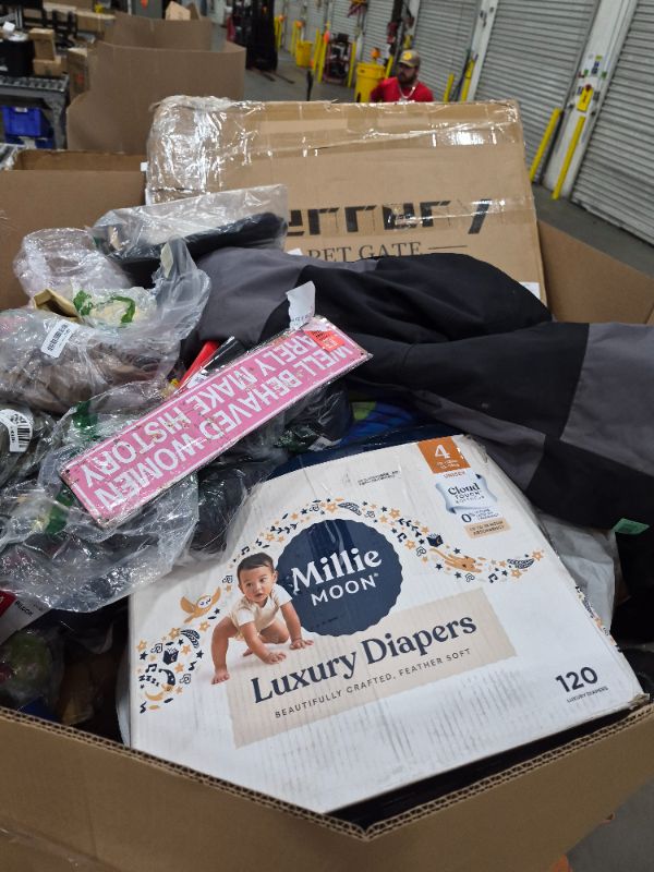 Photo 1 of
Box Size: 4-Foot Pallet (Truck/Trailer Pickup Only) | This 4-foot pallet contains roughly 200-300 assorted items, the same types we list for auction daily. Sourced from return centers, items are uninspected and may be new or gently used, with typical val