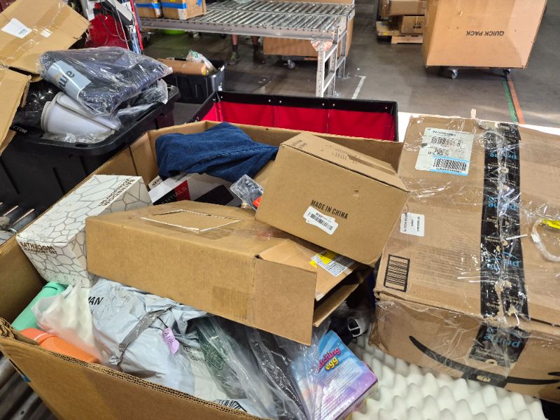 Photo 1 of
Box Size: 4-Foot Pallet (Truck/Trailer Pickup Only) | This 4-foot pallet contains roughly 200-300 assorted items, the same types we list for auction daily. Sourced from return centers, items are uninspected and may be new or gently used, with typical val