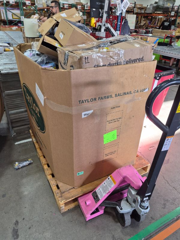 Photo 1 of
Box Size: 4-Foot Pallet (Truck/Trailer Pickup Only) | This 4-foot pallet contains roughly 200-300 assorted items, the same types we list for auction daily. Sourced from return centers, items are uninspected and may be new or gently used, with typical val