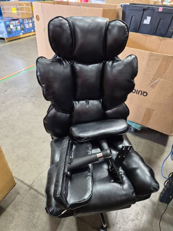 Photo 1 of ***MISSING HARDWARE TO ATTACH THE ARM RESTS*************
Efomao Big & Tall Office Chair with Footrest, High-Back Leather Executive Desk Chair with Lumbar Support and Padded Armrests, Black