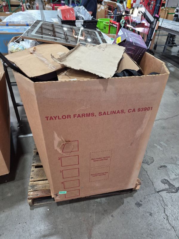 Photo 1 of
Box Size: 4-Foot Pallet (Truck/Trailer Pickup Only) | This 4-foot pallet contains roughly 200-300 assorted items, the same types we list for auction daily. Sourced from return centers, items are uninspected and may be new or gently used, with typical val