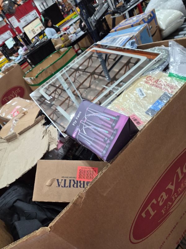 Photo 1 of
Box Size: 4-Foot Pallet (Truck/Trailer Pickup Only) | This 4-foot pallet contains roughly 200-300 assorted items, the same types we list for auction daily. Sourced from return centers, items are uninspected and may be new or gently used, with typical val