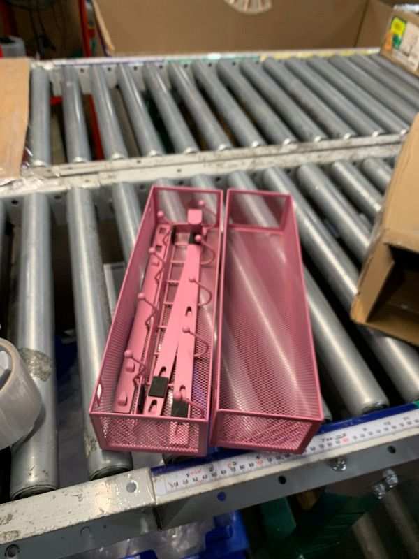 View 3 of ***FOR PARTS ONLY MISSING MOST OF IT***
VyGrow Over The Door Organizer, Metal Door Organizer Hanging with 5 Adjustable Baskets and Coat Hook, Behind The Door Storage for Bedroom Closet Bathroom Pantry Cabinet Kitchen, Pink