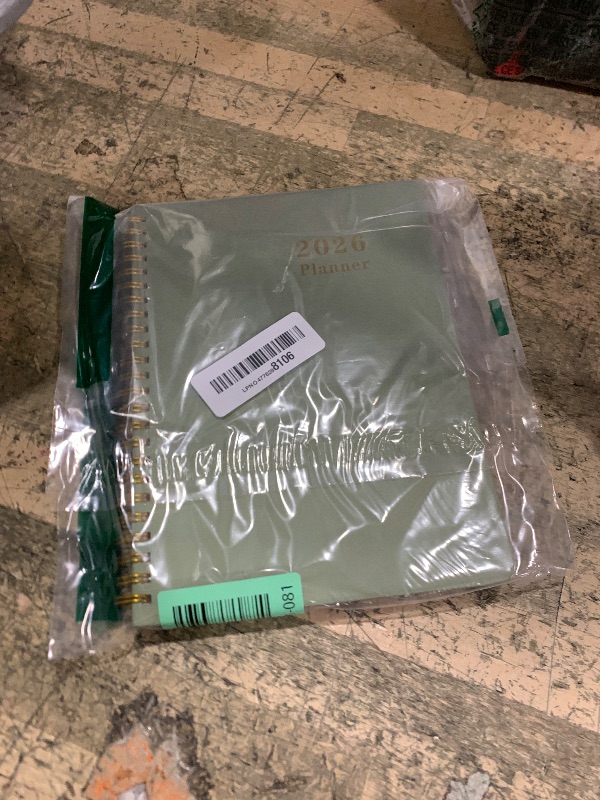 Photo 1 of 2026 Planner - Weekly and Monthly Calendar Planner from Jan 2026 - Dec 2026, Planner 2026 Spiral Bound with 12 Monthly Tabs, Inner Pocket, Perfect for School Office Supplies, 6.4" x 8.5", Green