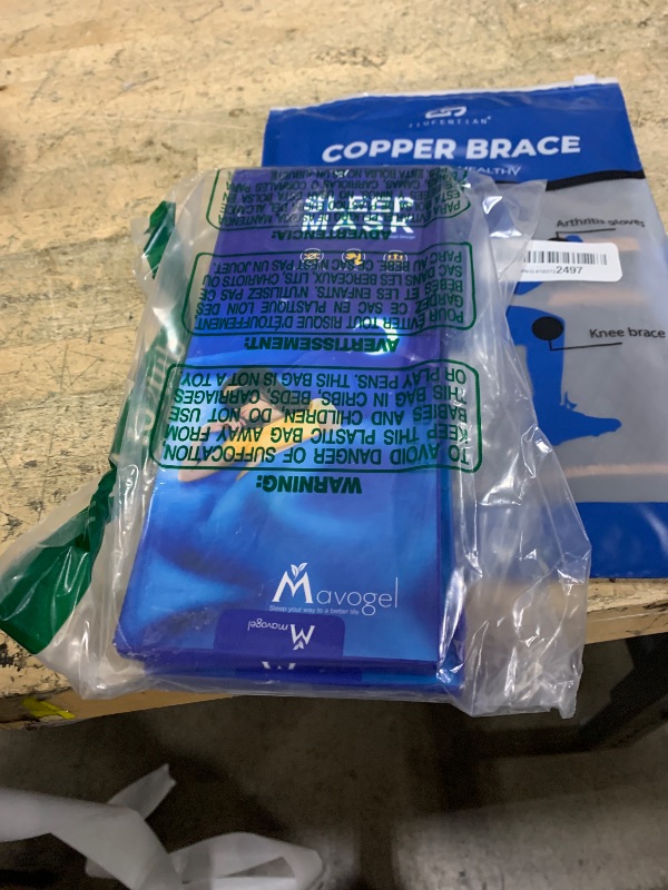 Photo 1 of Mavogel Cotton Sleep Mask - Updated Design Light Blocking Sleep Mask, Soft and Comfortable Eye Blindfold for Men Women, Eye Mask for Sleeping/Shift Work, Includes Travel Pouch, Grey & Black