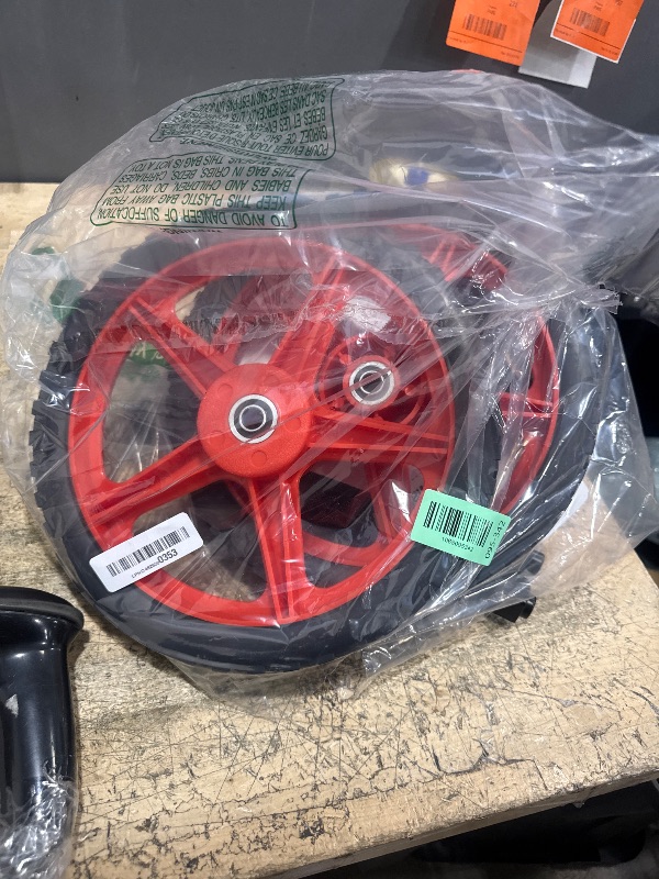 Photo 1 of **MISSING ASSEMBLY PIECES** ZLSZTMI Upgraded Cooler Wheel Kit for Yeti/RTIC/Igloo Coolers Wheel Spacing up to19.8 Inches -12 in Wheels Height Adjustable Cart Base for Ice Chest for Heavy Duty Coolers Camping Traveling Red&Black
