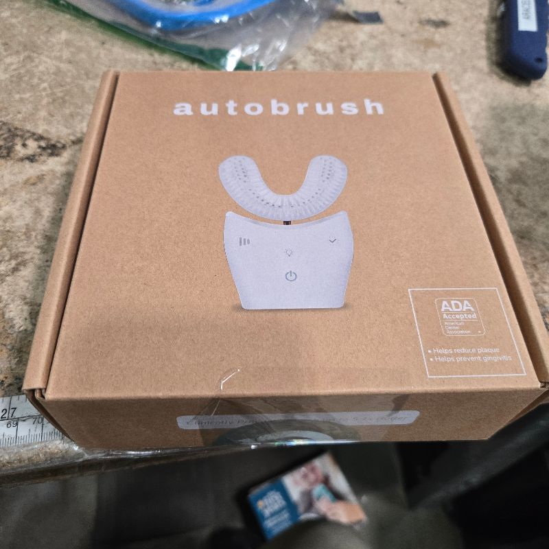 Photo 1 of **only the toothbrush** Autobrush Sonic Pro Electric Toothbrush – Only ADA Accepted U-Shaped Brush, Clinically Proven Up to 5.1X Better Cleaning, 30-Second Full Mouth 360 Clean, Rechargeable, Waterproof, White, Men's Regular