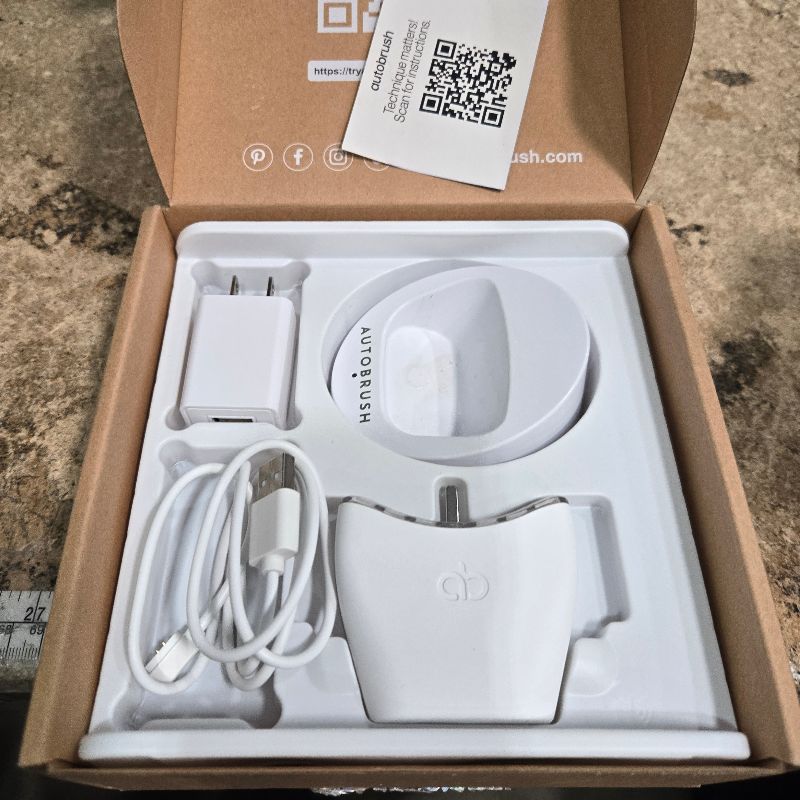 Photo 1 of **only the toothbrush** Autobrush Sonic Pro Electric Toothbrush – Only ADA Accepted U-Shaped Brush, Clinically Proven Up to 5.1X Better Cleaning, 30-Second Full Mouth 360 Clean, Rechargeable, Waterproof, White, Men's Regular