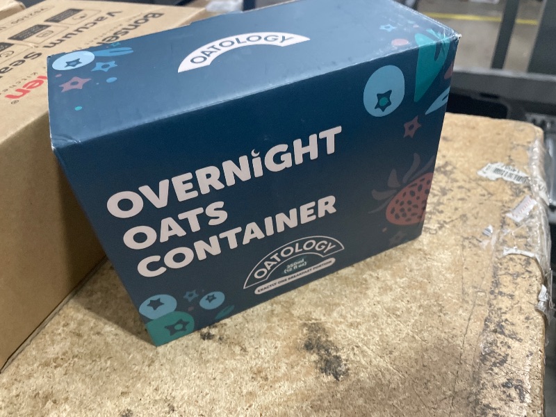 Photo 1 of **ONLY ONE** OATOLOGY Overnight Oats Containers with Lids & Spoons - Stainless Steel Lid Leakproof Glass Jars for Chia Pudding & Yogurt for Healthy Breakfast On-the-Go - 16oz Set with Unique Milk Line - 2 Pack