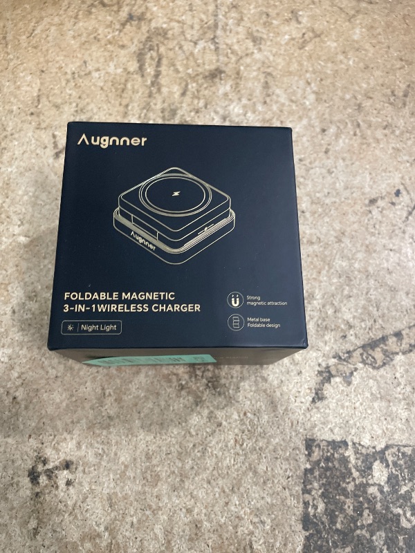 Photo 1 of ?2026 Upgraded?Wireless Charger 3 in 1, Foldable Wireless Charging Station with Light for Apple MagSafe Charger, Travel Magnetic Charger for iPhone 17/16/15/14/13/12 Apple Watch AirPods (20W Adapter)