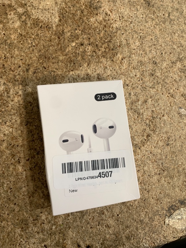 Photo 1 of 2 Pack Wired Headphones for iPhone Earbuds with Built-in Microphone & Volume Control Nosie Reduction Earphones Headsets Compatible with iPhone 14 13 12 11 Pro Max XS XR X 8 7, Support All iOS System