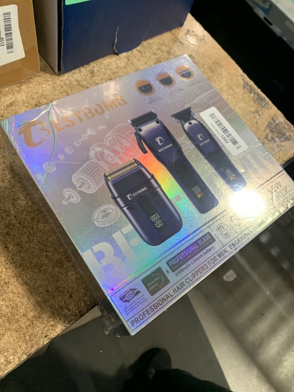 Photo 1 of *sealed**
BESTBOMG® Hair Clippers for Men, Professional Hair Clippers, Beard Trimmer& Rechargeable Shaver Set, Metal T-Blade, LED Display, Barber Hair Cutting Kit for Men Grooming & Gifts, BS-808C (Blue)